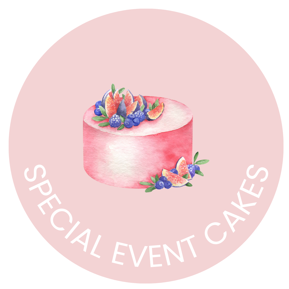 bakery and cake round badge logo design in pastel pink... Bakedbymeaux